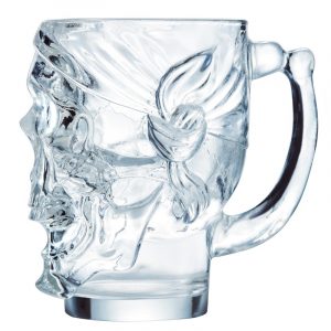 skull beer glass