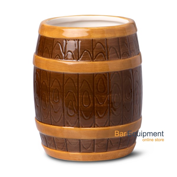 ceramic tiki rum barrel