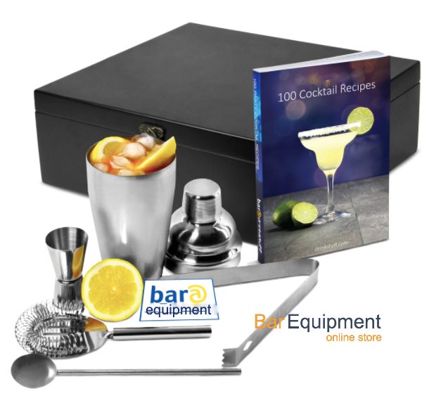 cocktail shaker set with book